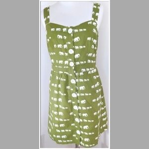 𝅺modcloth Ducks In A Row Elephant Print Mini Dress xs NWOT